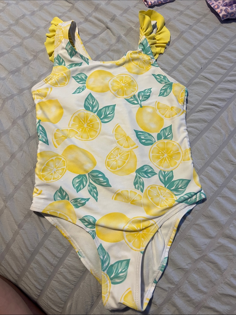 Tommy Bahama Yellow and Green Lemon-Print Girls One-Piece Swimsuit